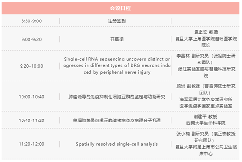 單細胞測序技術與應用專題研討會時間表