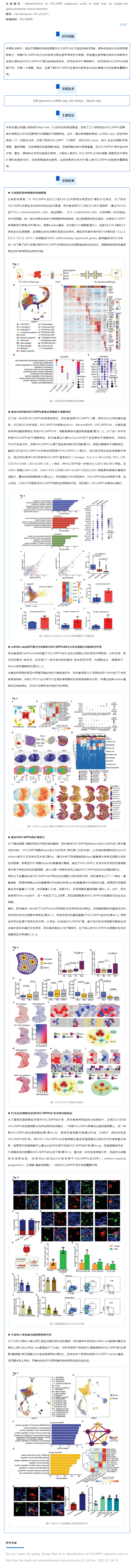 文獻(xiàn)解讀_胎兒肝臟中 HSC_MPPs 擴(kuò)增單元的時空轉(zhuǎn)錄譜鑒定