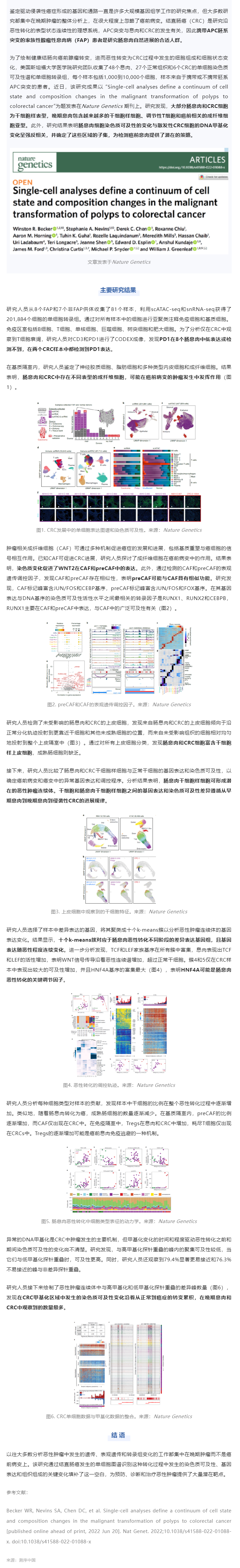 _Nature Genetics _ 單細胞圖譜揭示腸息肉向到結(jié)直腸癌的惡性轉(zhuǎn)化過程