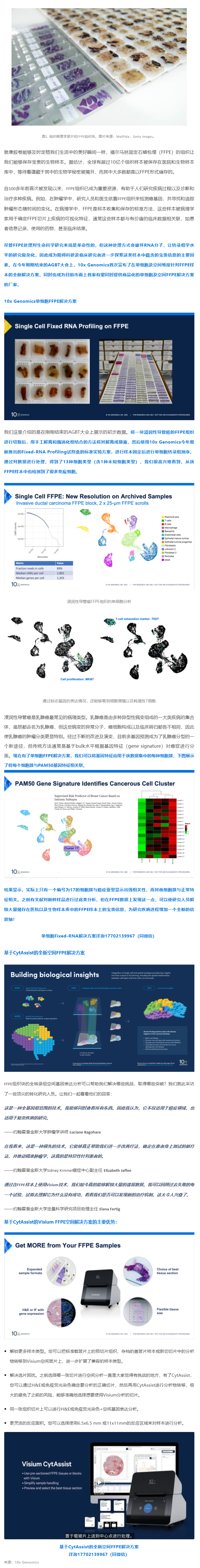 里程碑式的突破！10x Genomics 單細胞 + 空間解決方案 _ 全方位解鎖 FFPE 樣本中蘊含的寶貴