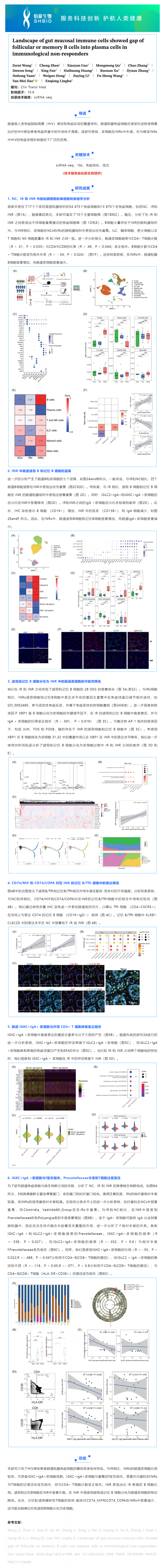 項目文章 _ 腸道粘膜免疫細胞分析顯示，在免疫無反應者中，濾泡或記憶 B 細胞與漿細胞之間存在分化阻礙
